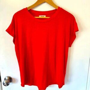 Linen-Blend Madewell Red Tee